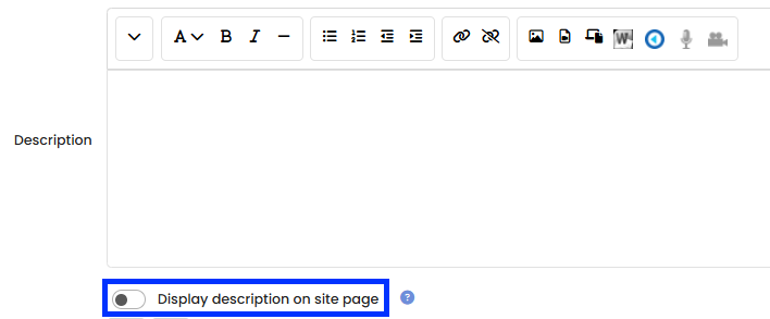 Moodle - Activity Description - Display description on site page